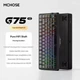 Клавіатура Бездротова MCHOSE G75 PRO V2 Black Gradient Ігрова Механічна. 2.4G/Bluetooth/Кабель. Hot-Swap. Батарея 10000mAh. RGB Підсвічування. Світчі Fast Gold V3 - зображення 1