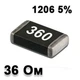 Резистор SMD 36R 1206 5% - 737283 - изображение 1