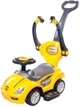 Толокар Baby Mix Mega Car з батьківською ручкою 3в1 Жовтий (45840) - зображення 2