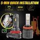 Автолампы LED KaTur H8 100W 15000 люмен, комплект 2 шт., яркий белый свет для фар - изображение 4