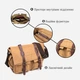 Сумка месенджер через плече чоловіча тканинна Vintage leather-20149 Коричнева - зображення 10