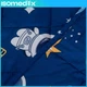Обважнена сенсорна ковдра Isomedix 100х150 см 4 кг для дітей з космічним принтом темно-синя гравітаційна ковдра для сну - зображення 6