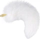 Металлическая анальная пробка с хвостом Lockink Sevanda White Fox-Tail Anal Pear-shape Plug (6971017801154) - изображение 1