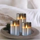 Набор из 3 LED свечей Dancing Flame Premium 75×100/125/150 мм с имитацией живого пламени, пультом дистанционного управления, таймером, в графитовом стекле - изображение 6