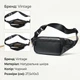 Сумка на пояс бананка мужская из натуральная кожи Vintage leather-14999 Черная - изображение 5