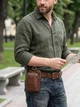 Сумка на пояс бананка мужская из натуральная кожи Vintage leather-20417 Коричневая - изображение 2