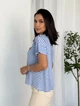 Женская вискозная футболка casual свободного кроя с полоской Innoe 300054-3, р. 48-50 Голубой - зображення 5