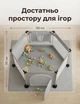 Манеж детский игровой складной с дверцей и сетчатыми стенками, загородка-барьер для дома и путешествий, серый 130х110х65 см - изображение 4