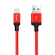 Кабель HOCO X14 USB to Micro-USB 2.4A 1m nylon aluminum connectors Red-Black (6957531062851) - изображение 1
