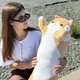 Большая мягкая плюшевая игрушка Кот Батон бежевый 120 см - изображение 5