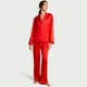 Піжама червона зі штанами Victoria's Secret Signature Satin Heart Long Pajama Set Red - Розмір Regular XS - зображення 1