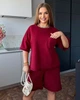Женский костюм повседневный бордовый 60-62 р844.3738 - изображение 3