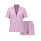 Піжама рожева із шортами Victoria's Secret Signature Satin Heart Short Pajama Set Pink - Розмір XS - зображення 3