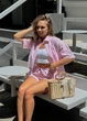 Жіночий літній костюм у смужку (сорочка+шорти) Uaclothes 46-48 Рожевий (like38780-192151350) - изображение 2