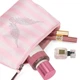 Косметичка рожева зі стразами крила Victoria's Secret Satin Pouch Heritage Stripe - зображення 3