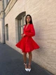 Платье шелковое мини на запах красного цвета 38793 42/46 - изображение 5