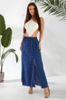 Юбка софт однотонная в горошек, цвет синий, L-XL, 257R11-1 - изображение 2