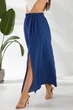 Юбка софт однотонная в горошек, цвет синий, L-XL, 257R11-1 - изображение 3