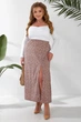 Юбка софт однотонная в горошек, цвет мокко, L-XL, 257R11-1 - изображение 2