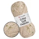 YarnArt Cotton Gold Paillettes, Бежевая пудра №7104 – хлопковая пряжа с пайеткой для вязания спицами и крючком, 50 г/140 м, 82% хлопок / 18% полиэсте - изображение 1