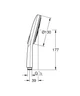 Лійка для душу GROHE RAINSHOWER 22127KF0, чорний/матовий, кругла - изображение 2