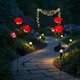 Садовый светильник на солнечной батарее Роза LED 2 шт (Красные) декоративная лампа для сада клумб дорожек террасы уличный фонарь датчик сумерек - изображение 4