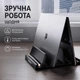 Вертикальна підставка для ноутбука P55 Чорна, 3 слоти, регульована ширина 15–30 мм, ABS-пластик - зображення 5