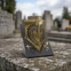 Лампадка на сонячній батареї «Серце» золота металева на підставці, 24 см - зображення 1
