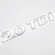 Эмблема надпись 2.0 TDI Volkswagen курсив 10,3*1,6 см 3G0853675A ABS, хром, глянец - изображение 1