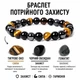 Браслет гематитовый с тигровым глазом и обсидианом 10 мм - изображение 2