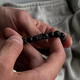 Браслет из натурального вулканического камня и матового черного агата King - изображение 7