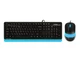 Комплект проводная клавиатура с мышью A4Tech Fstyler F1010, USB, черный+голубой цвет - изображение 1