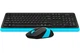 Комплект беспроводная клавиатура с мышью A4Tech Fstyler FG1010S, черный+голубой цвет - изображение 2