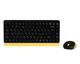 Комплект беспроводная клавиатура с мышью A4Tech Fstyler FG1110, черный+желтый цвет - изображение 1