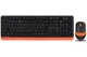 Комплект беспроводная клавиатура с мышью A4Tech Fstyler FG1010, черный+оранжевый цвет - изображение 1
