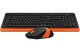 Комплект беспроводная клавиатура с мышью A4Tech Fstyler FG1010, черный+оранжевый цвет - изображение 3