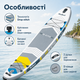 Надувна SUP дошка Rebel Active RBA-4507-WH 335×84×15 см до 170 кг White з веслом, сидінням каяка, насосом, рюкзаком, повідцем - зображення 2