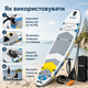 Надувна SUP дошка Rebel Active RBA-4507-WH 335×84×15 см до 170 кг White з веслом, сидінням каяка, насосом, рюкзаком, повідцем - зображення 4