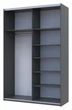 Шафа купе Doros G-Caiser Антрацит/Антрацит 1 ДСП / 1 дзеркало / 3 частини 160х60х240 (42005411) - зображення 2