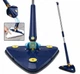 Трикутна швабра для миття підлоги та вікон із насадкою Multi function Mop універсальна швабра з віджимом для сухого та вологого прибирання + 1 насадка у подарунок Синій - зображення 2