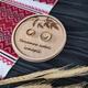 Круглая свадебная подставка для обручальных колец "Начало новой истории", из дерева под заказ (ПК0044) - изображение 2