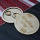 Кругла весільна підставка для обручок "Wedding Day. Символ нескінченності", з дерева під замовлення (ПК0048) - зображення 2