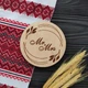 Кругла весільна підставка для обручок "Mr & Mrs", скринька з кришкою, з дерева під замовлення (ПК0057) - зображення 4