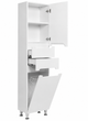 Пенал Ніколь MP01K 40×30×190 см, правий, підлоговий, із кошиком, фурнітура BLUM, корпус ЛДСП, фасад МДФ, білий - изображение 4