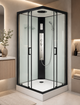 Душовий бокс VERONIS BKN-4-80 80×80×215 см, низький піддон, прозоре скло, чорний профіль, гідромасаж - изображение 1