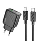 Зарядний пристрій Hoco CS23A Sunlight 30 Вт PD + QC 3.0 Type-C to Type-C Чорний (CS23A) - зображення 2
