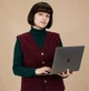 Жіночий вельветовий жилет Hannah бордового кольору XS - зображення 2