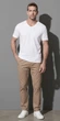 Чоловіча футболка Stedman v-neck з легкої органічної бавовни 2XL, білий - зображення 1