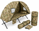 Раскладушка NEST HATO ХL Multicam 206×72 с матрасом, подушкой, карманом, чехлом и 1-местной палаткой - изображение 1