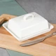 Масленка Vilde с ручкой керамическая белая (5904316481469) - изображение 2